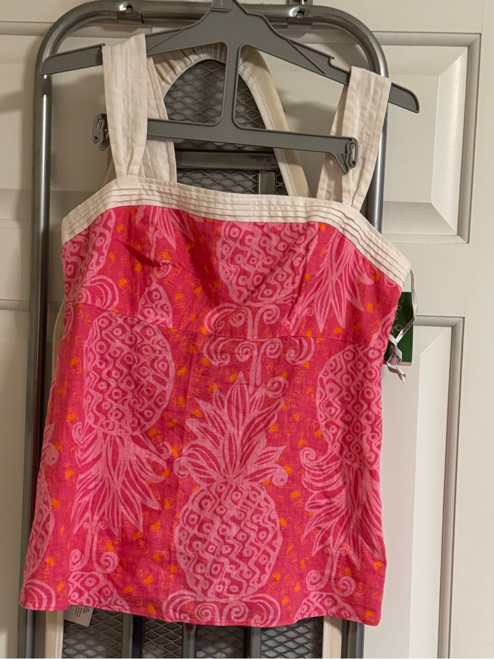 Lilly Pulitzer Meri Top  "Never a Dull Moment" pineapple Daquri Pink Size 10 NWT